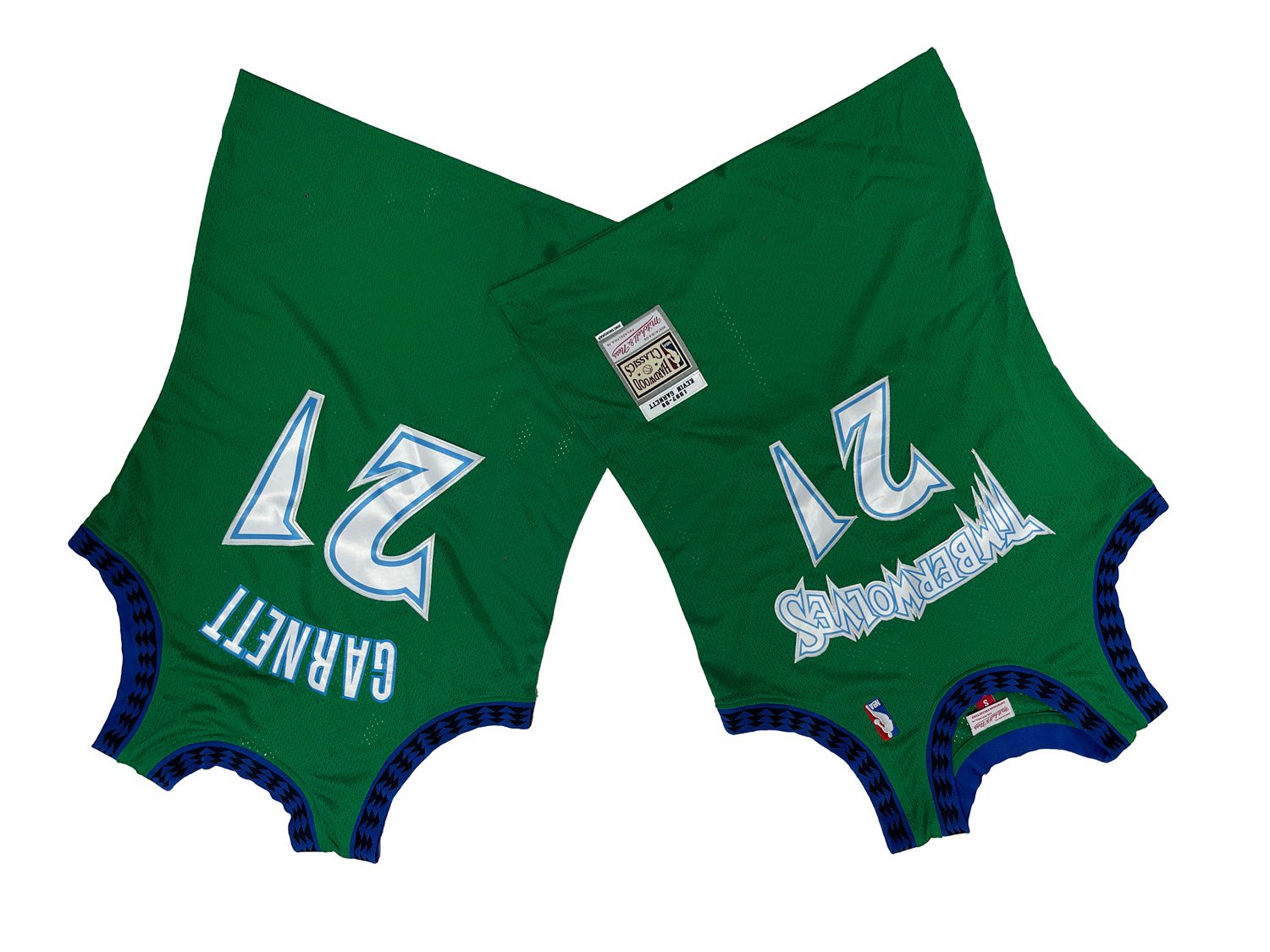 Men Minnesota Timberwolves #21 Garnett Green Throwback NBA Jersey